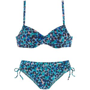 Look - Gedessineerd - Beugelbikini - Turquoise - Polyamide