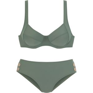 Vivance - Beugelbikini - Olijf - Polyamide - Met Goudkleurige Sierknopen