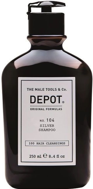 DEPOT MALE TOOLS No. 104 - Zilver Shampoo - 250 ml - Voor Grijs en Geblondeerd Haar