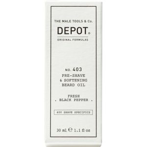 Depot Male Tools - Pre-Shave & Soft Beard Oil - Fresh Black Pepper - 30 ml