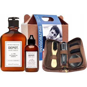 Depot 105 Invigorating shampoo Depot 205 Invigorating hair treatment + Reisschoenverzorgingsset