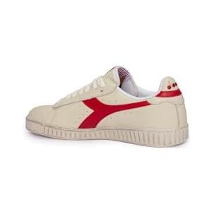 Diadora Game L Low Waxed gymnastiekschoen, uniseks, Wit Rood Pepper, 42.5 EU