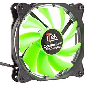 itek Cosmo Flow Computer behuizing Ventilator 12 cm Zwart, Groen