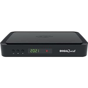 Tivùsat Combo Q80 4K Decoder Schwarz, aktivierbare Aufnahmefunktion, 2-in-1-Fernbedienung, Tivusat 4k Karte inklusive