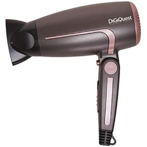 DIGIQUEST Opvouwbare reis-haardroger Windy Travel, 1400-1600 W, 2 snelheden, koude slag, concentrator en diffuser inbegrepen, oogje om op te hangen