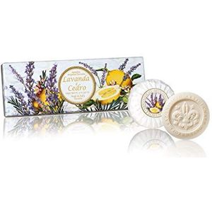 Italiaanse zeep met lavendel en ceder - rond - 100 g - handgemaakt - Fiorentino
