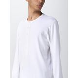 T-shirts - Wit - Henley Shirt Long Sleeve Top