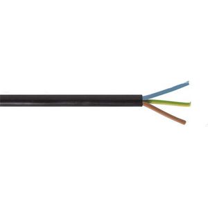 VMVL 3 x 0.75mm2 Huishoudsnoer Rond Zwart 100 Meter