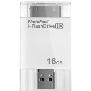 Kentron IFlashDrive USB-adapter, 16 GB, voor iPhone/iPod/iPad, wit