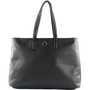 Mandarina Duck Mellow Leather Messenger Bag voor dames, zwart, 40x30x14 (L x H x W)