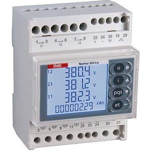 Multifunctionele weergave voor laagspanningsnetten - AC/draaibaar, geleiderailmontage, RS485 MODBUS interface, impulsuitgang, ingang 5A, buitenuitgang 80-500 V