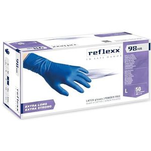 Reflexx R98, handschoenen hi-risk latex poedervrij, L, blauw, 50
