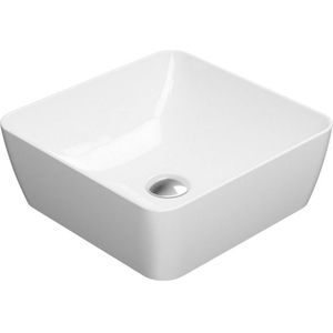 Waskom Sapho Sand Vierkant 38x14 cm Keramiek Wit