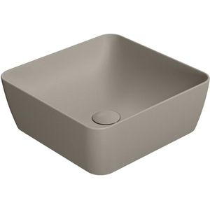 Waskom Sapho Sand Vierkant 38x14 cm Keramiek Mat Bruin