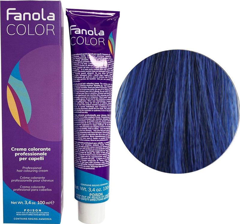 Fanola - Professional Colouring Cream - Haarverf - Blauw - 100ml