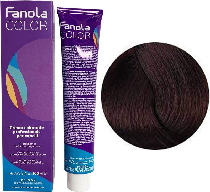 Fanola - Professional Colouring Cream - 4.66 - 100ml - Haarkleuring