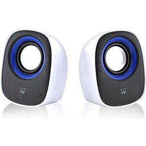 Ewent - Ew3513 - Audio 2.0 Luidsprekersysteem - Wit/Zwart/Blauw - USB Voeding