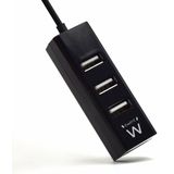 Ewent EW1123 interface hub USB 2.0 480 Mbit/s Zwart