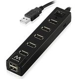 Ewent EW1130 interface hub 480 Mbit/s Zwart