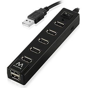 Ewent EW1130 interface hub 480 Mbit/s Zwart