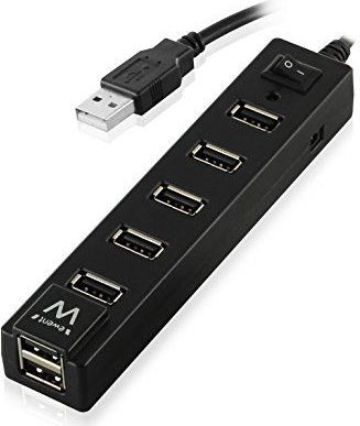 Ewent EW1130 interface hub 480 Mbit/s Zwart