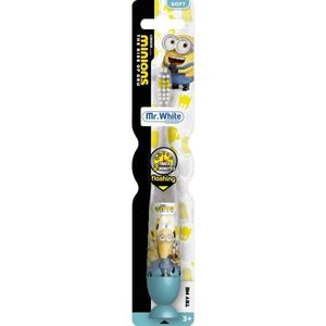 Minions Knipperende tandenborstel voor kinderen, met 2 minuten knipperende timer, zachte haren, comfortabele handgreep en zuignap - ideaal voor 3+ jaar