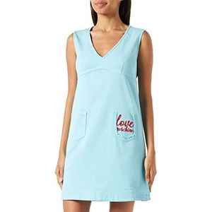 Love Moschino Mouwloze A-lijn jurk met V-hals voor dames, turquoise, 42