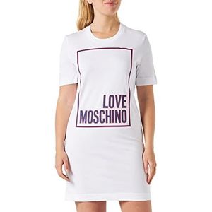Love Moschino Damesjurk met korte mouwen, regular fit, wit (optical white), 46