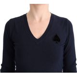 C’n’c Costume National - Gebreide Trui - Blauw - V-hals - Viscose Mix