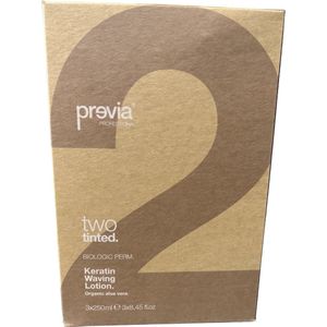previa Professional Keratin Waving Lotion two tinted 3 x 250ml