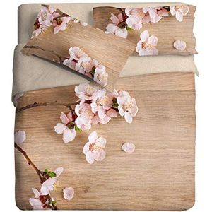 Ipersan Foto-beddengoedset, kersenbloesem, beige, tweepersoonsbed