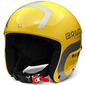 Briko (ZIOIO) Vulcano FIS 6.8, Helmet Unisex Volwassenen, Shiny Yellow-Silve, M