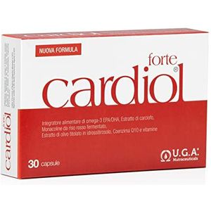 Cardiol Forte Cholesterol Supplement with < 3mg Monacolins from Red Yeast Rice Artichoke and Olive Extract Omega-3 EPA and DHA 30 Capsules