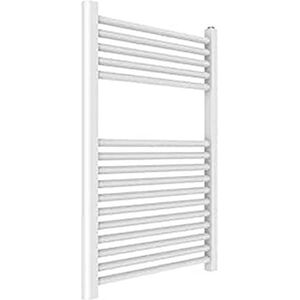 ERCOS Verwarmde handdoekwarmer voor badkamer, afmetingen 550 x 770 mm, radiator, kleur wit, 1/2 inch bevestigingen inbegrepen met montageset