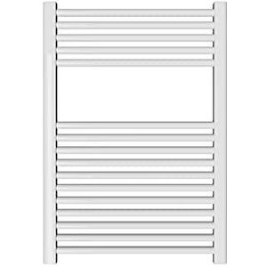 ERCOS Verwarmde handdoekwarmer voor badkamer, afmetingen 650 x 770 mm, radiator, kleur wit, 1/2 inch bevestigingen inbegrepen met montageset