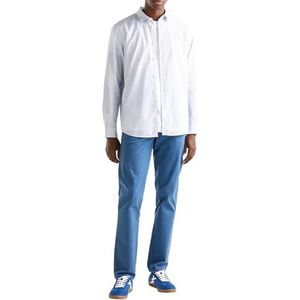 United Colors of Benetton heren overhemd, Wit gestreept 63t, L