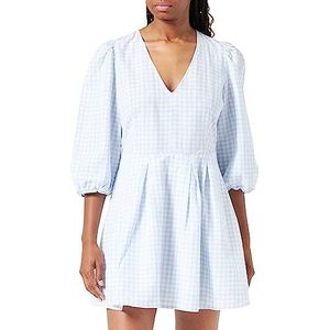 United Colors of Benetton Jurk 4YCNDV04T, blauw 913, S dames, lichtblauw geruit 913, S