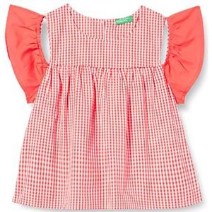 United Colors of Benetton Shirt voor meisjes en meisjes, Rood en wit geruit patroon 904, 18 mesi
