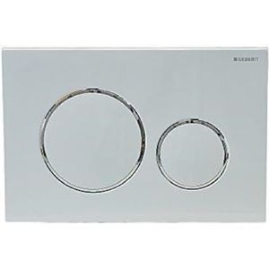 Geberit 115778KJ1- Sigma 20 tweedelige spoelbesturingskaart, wit en zilver