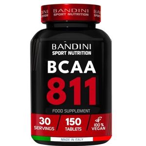 Bandini® BCAA RAMIFIED AMINO ACIDS 8 1 1 | 150 tabletten Gefermenteerde Aminozuren met Vitamine B1 en B6, 8.1.1 met Leucine, Isoleucine, Valine, Intra Pre Post Workout, Voor Sportschool, Veganistisch