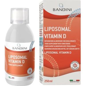Bandini® Vloeibare Liposomale Vitamine D voor het immuunsysteem, voedingssupplement voor versterking van spieren, botten, tanden en huid, hooggedoseerde GMO-vrij met doseerdop, Vit D 2000 IE 250 ml