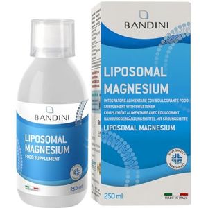 Bandini® Magnesium Liposomaal 250ml, Magnesiumpidolaat Liposomal Hoge Dosering en Biobeschikbaarheid, Tegen Vermoeidheid en Moeidheid, Veganistisch, GMO-vrij, Alternatief voor capsules en poeder