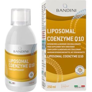 BandiniÂ® Co-enzym Q10 Liposomale vloeistof 250 ml, 200 mg CoQ10 Ubiquinone, voedingssupplement met hoge dosering en absorptie, antioxidant, veganistisch, glutenvrij, GMO-vrij, met doseerdop