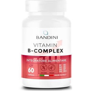 Bandini® Vitamine B-Complex DR CAPS Hoge Dosis, 60 veganistische capsules (2 maanden), Vitamine B complex + foliumzuur, biotine, PABA, betaïne, choline, inositol, B-Komplex immuunafweer