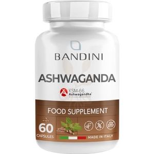 Bandini® Ashwagandha KSM-66® 100% Vegan - Zuiver KSM-66 van topkwaliteit - Natuurlijk supplement van Withania Somnifera poeder (Indiase ginseng) - Ayurvedisch geneesmiddel voor stress, geest en slaap