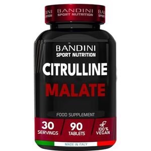 Bandini® CITRULLINE MALATE 90 tabletten - Extra hoge dosering met 1000 mg per tablet - 3000 mg per portie - L-citrulline malaat van fermentatie - Geen ongewenste toevoegingen