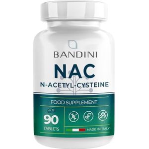 Bandini® NAC N-Acetyl-Cysteïne ​​600 mg – 90 tabletten met acetylcysteïne - Voorraad voor 3 maanden - Hoge dosering - Ondersteunt het immuunsysteem - Veganistisch - Acetyl cystein Glutathionvoorloper