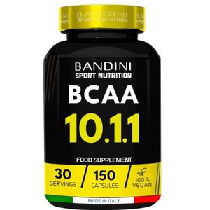 Bandini® BCAA AMINO 10 1 1 | 150 tabletten Gefermenteerde Vertakte Aminozuren met Vitamine B1 en B6 | 10.1.1 met Leucine, Isoleucine, Valine | Intra Pre Post Workout voor Sportschool | Veganistisch