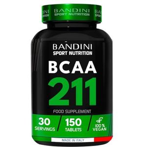 Bandini® BCAA RAMIFIED AMINO ACIDS 2 1 1 | 150 tabletten Aminozuren met Vertakte Keten en Vitamine B1 en B6 | 2.1.1 met Leucine, Isoleucine, Valine | Intra Pre Post Workout | Voor Sport