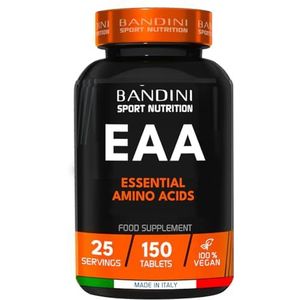 Bandini® EAA Essentiële Aminozuren 1300mg | 150 tabletten | 9 Amino acids Complex Intra Pre Post Workout - Essentiële Amino Fermentatie | Voedingssupplement voor Sport | Veganistisch, Suikervrij
